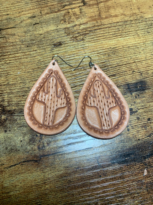 Cactus Teardrop Earrings - Large